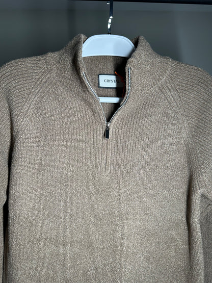 Quarter Zip Padrão Zara - Marrom
