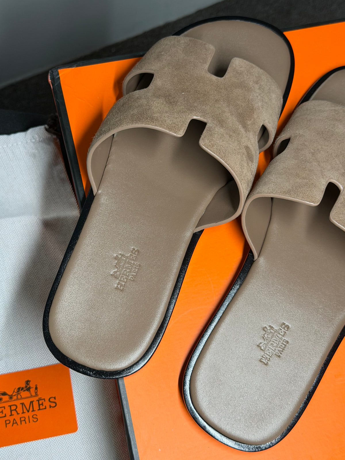 Sandália Izmir Hermès - Étoupe