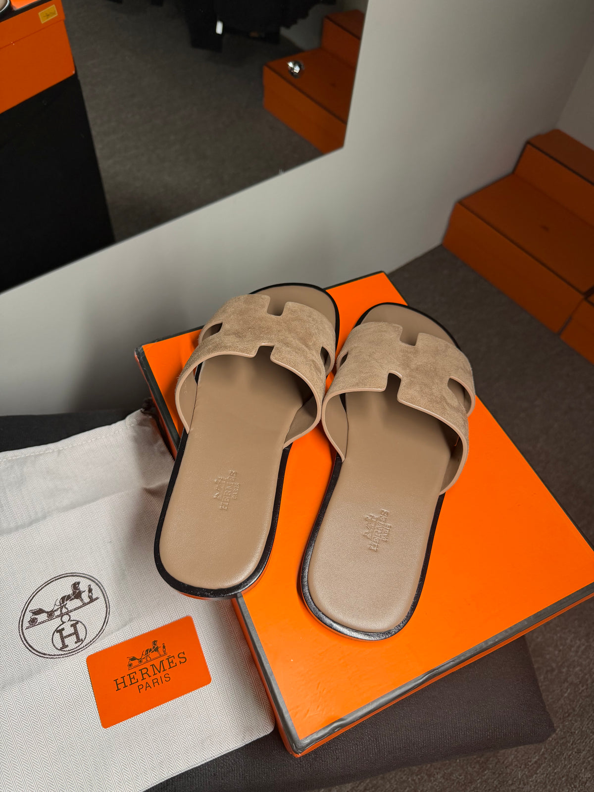 Sandália Izmir Hermès - Étoupe