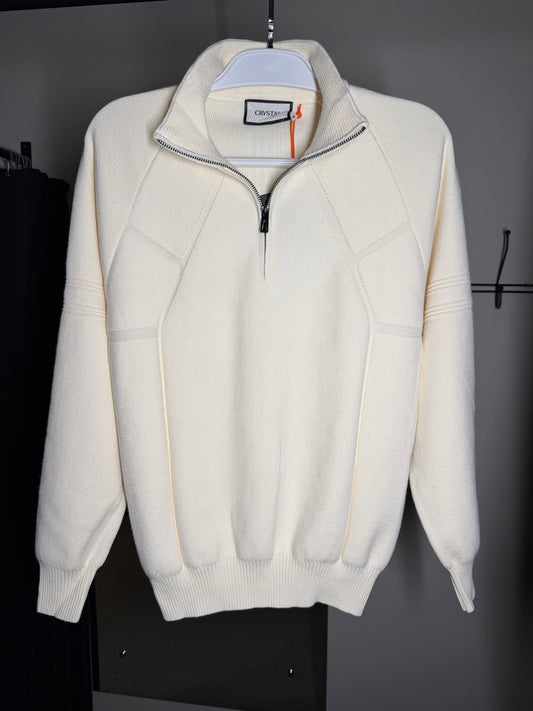 Quarter Zip Crystal - Bege