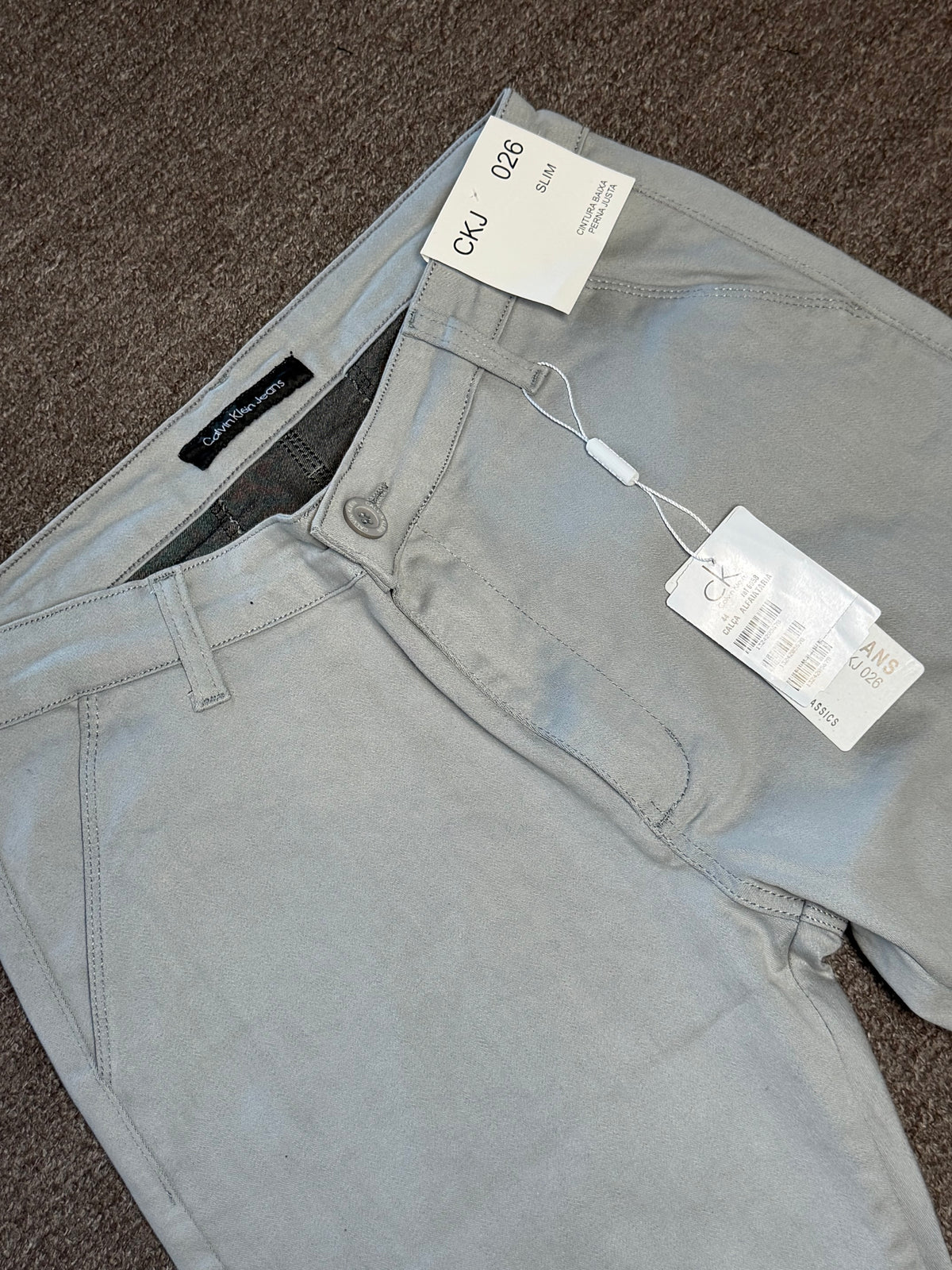 Calça Alfaiataria Slim - Calvin Klein Jeans - Cinza