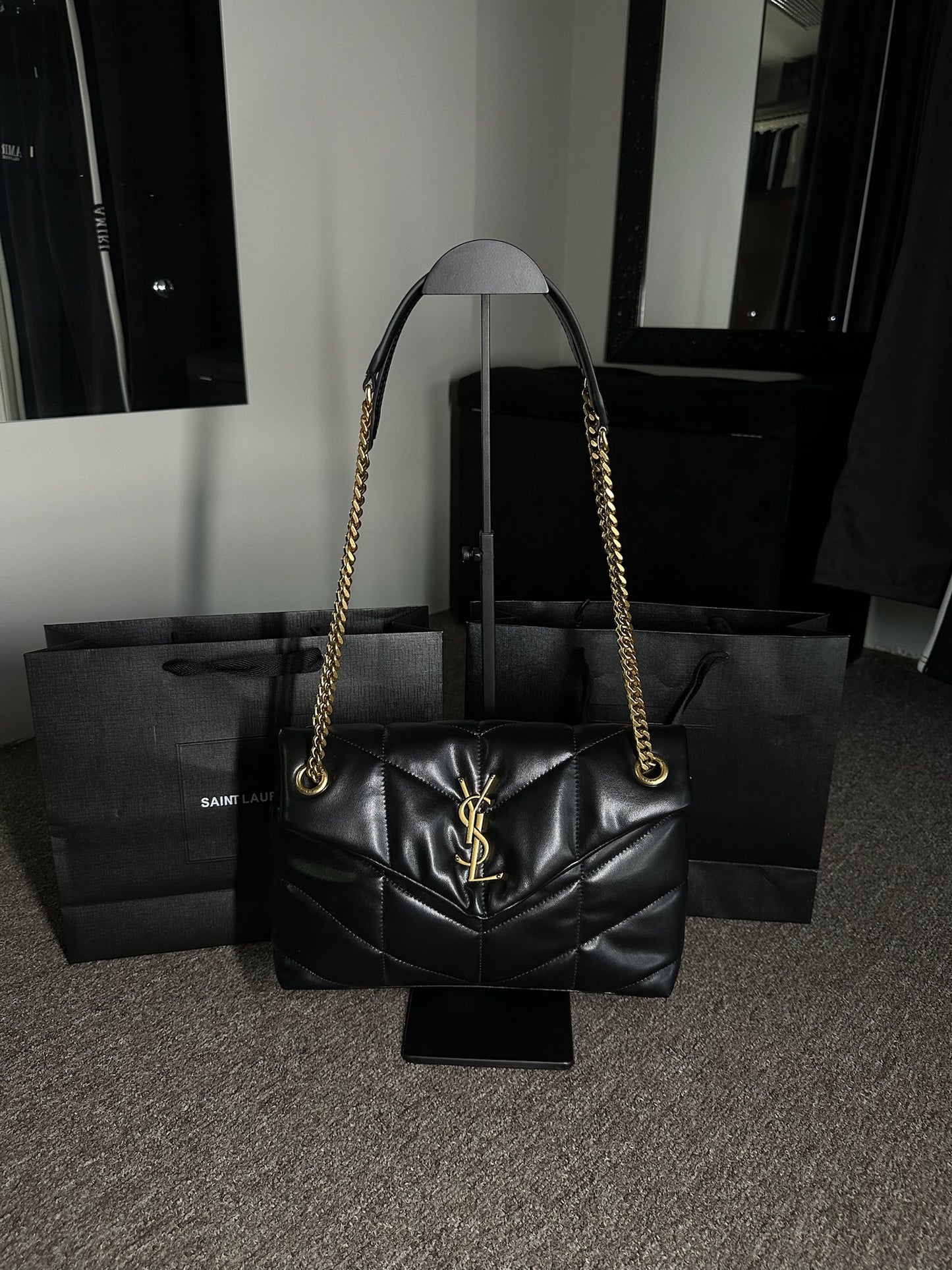 Bolsa YSL Tiracolo Loulou Puffer Média