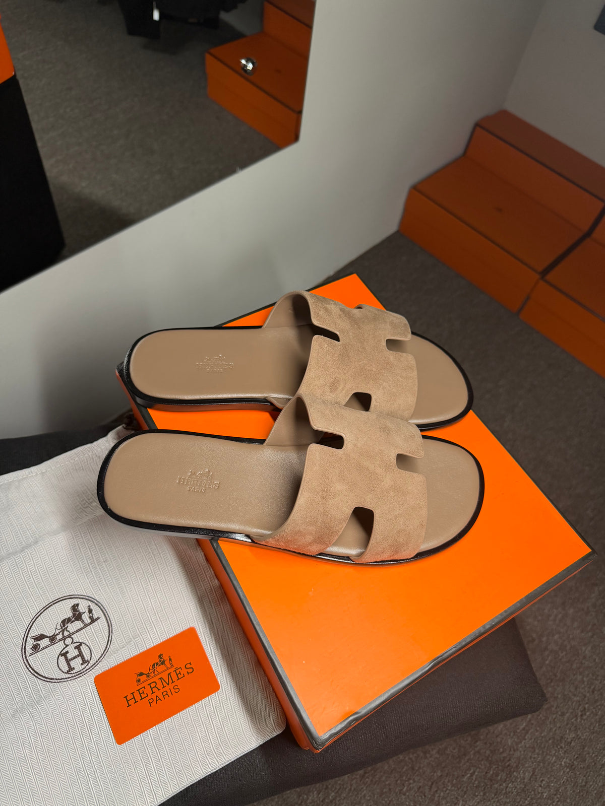 Sandália Izmir Hermès - Étoupe