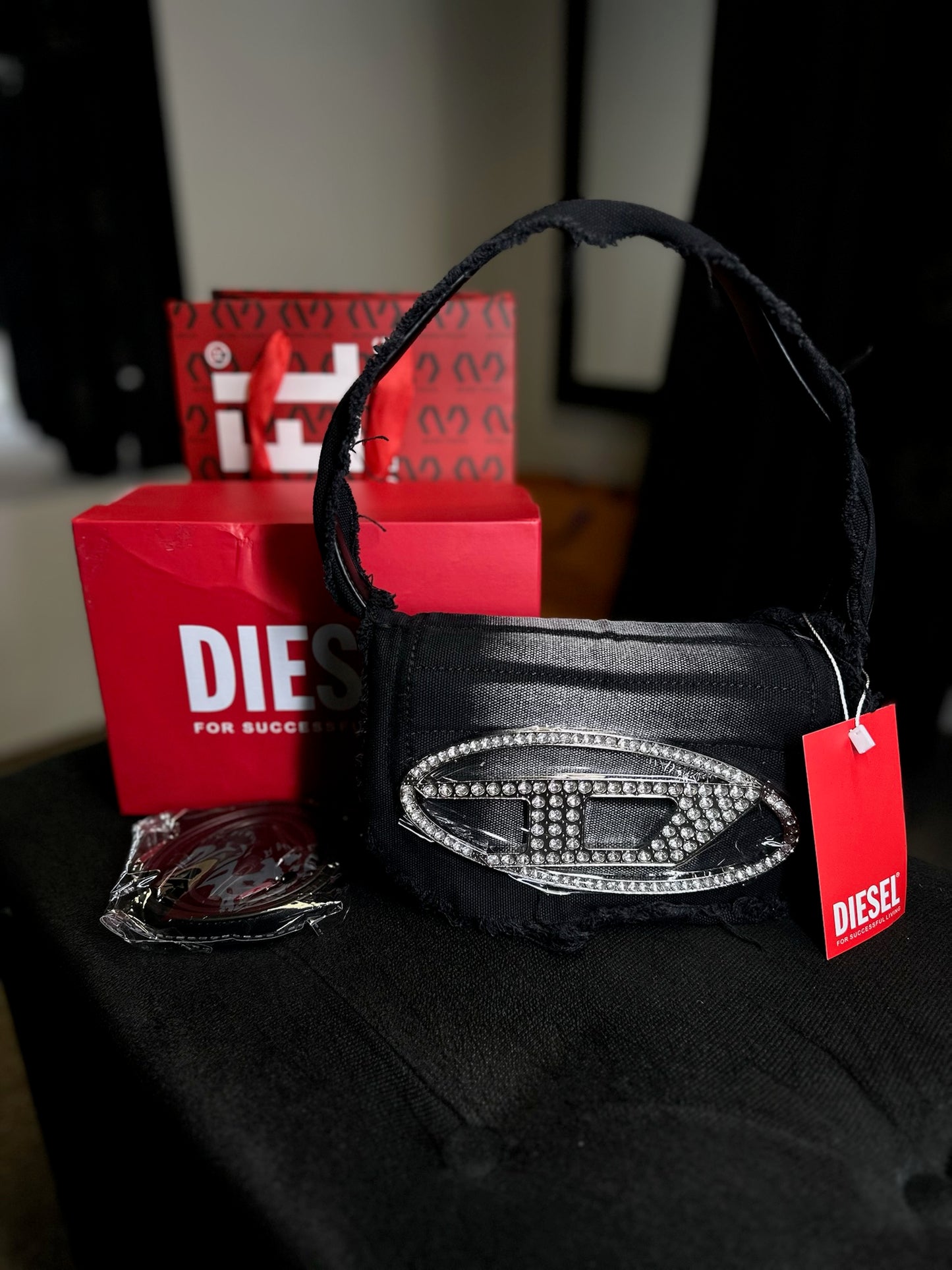 DIESEL bolsa de ombro 1DR em canvas