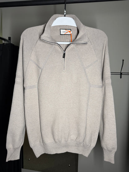 Quarter Zip Crystal - Marrom Claro