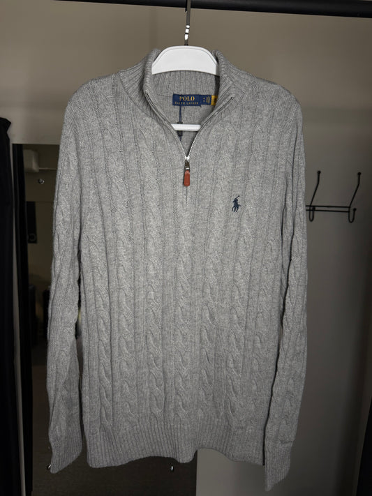Quarter Zip Suéter RALPH LAUREN - Cinza