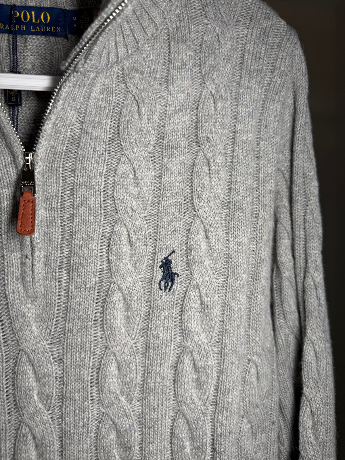 Quarter Zip Suéter RALPH LAUREN - Cinza