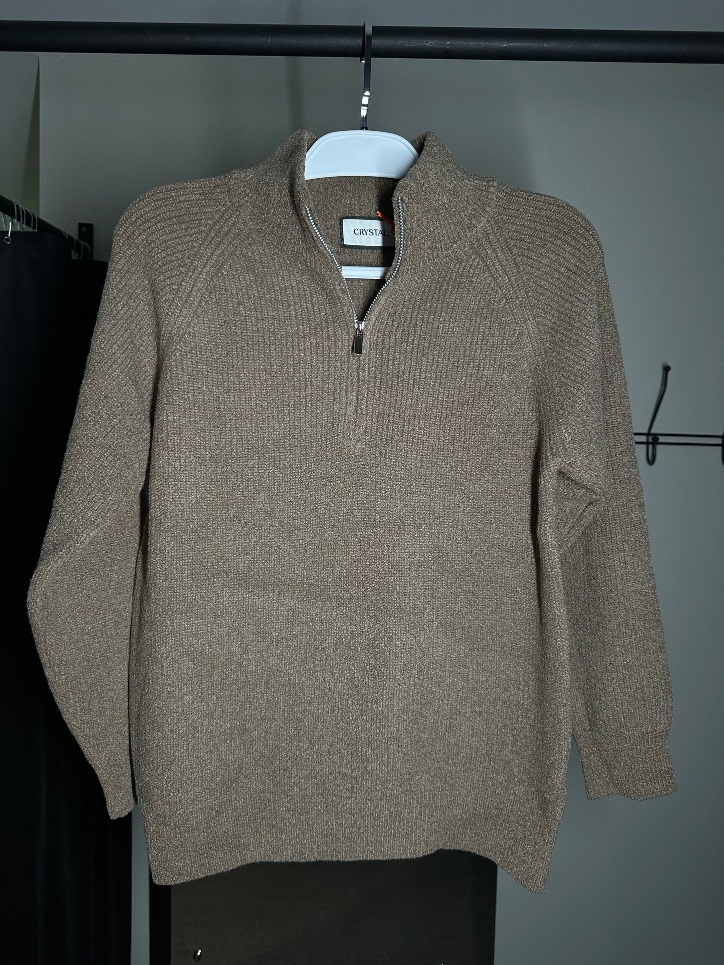 Quarter Zip Padrão Zara - Marrom